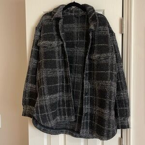 Banana Republic grey plaid shacket